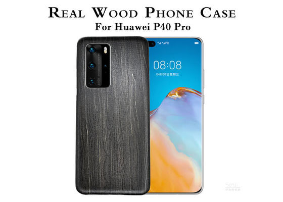 Caixa de madeira gravada à prova de choque do telefone para Huawei P40 pro