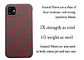 Capa para iPhone 12 à prova de poeira vermelha e preta à prova de poeira real fibra de aramida Kevlar